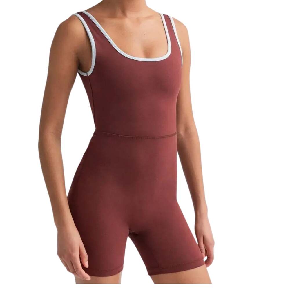 MATE the Label Contrast Unitard XS Chestnut Cove NWT Organic Cotton Jumpsuit